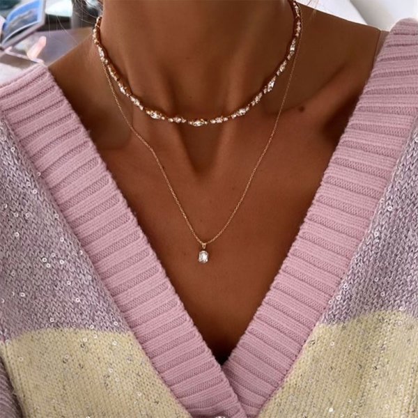 Caroline Svedbom - Halsband Antonia Guld Crystal
