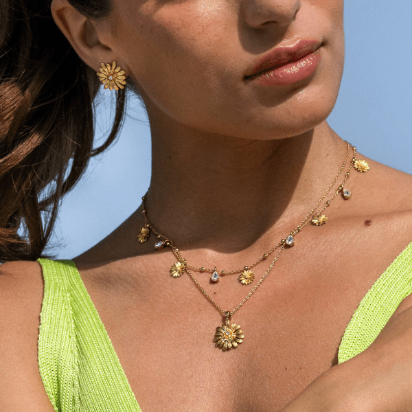 Caroline Svedbom - Halsband Daisy Multi Guld Crystal