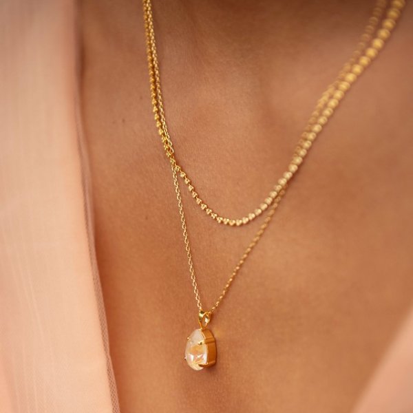 Caroline Svedbom - Halsband Diamond Långt Guld