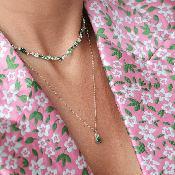 Caroline Svedbom - Halsband Leah Guld Green Combo
