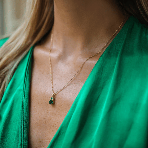Caroline Svedbom - Halsband Leah Guld Green Combo