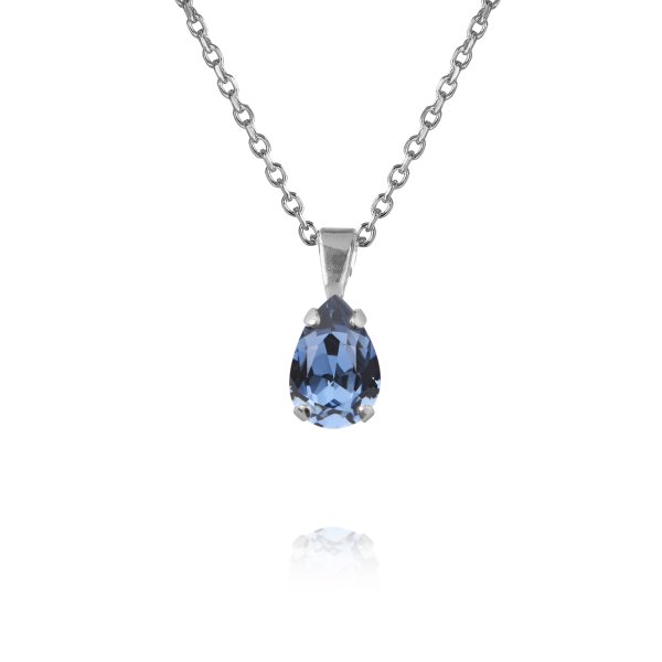 Caroline Svedbom - Halsband Petite Drop Rhodium Denim Blue