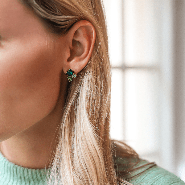 Caroline Svedbom - Örhängen Alisia Guld Green Combo