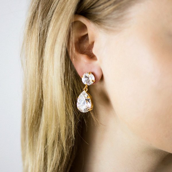 Caroline Svedbom - Örhängen Classic Drop Rhodium Crystal