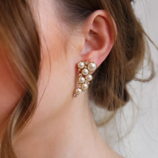 Caroline Svedbom - Örhängen Little Miss Pearl Rhodium