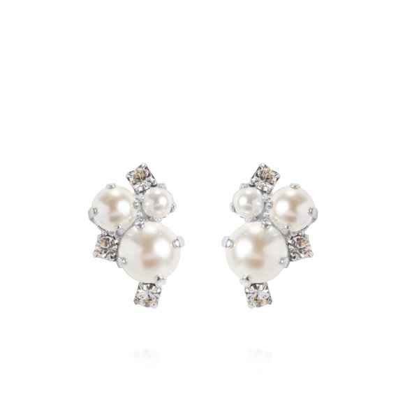 Caroline Svedbom - Örhängen Molly Rhodium Pearl Crystal