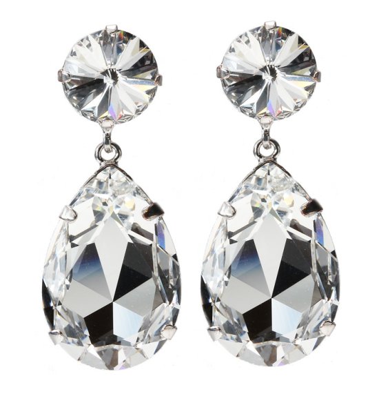 Caroline Svedbom - Örhängen Perfect Drop Rhodium Crystal