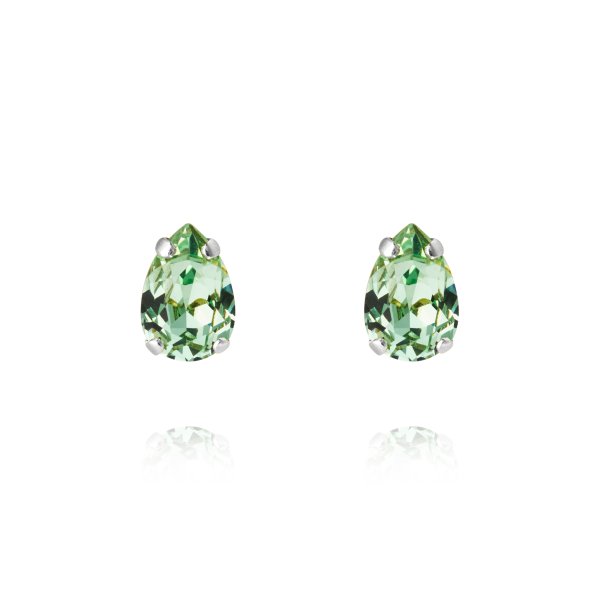 Caroline Svedbom - Örhängen Petite Drop Stud Rhodium Chrysolite