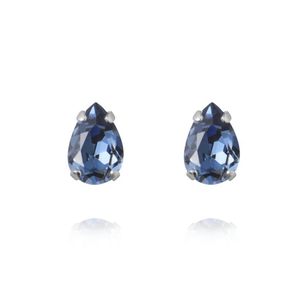 Caroline Svedbom - Örhängen Petite Drop Stud Rhodium Denim Blue