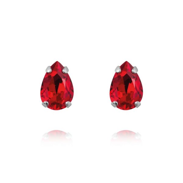 Caroline Svedbom - Örhängen Petite Drop Stud Rhodium Light Siam