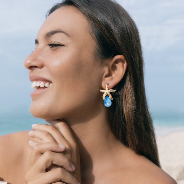 Caroline Svedbom - Örhängen Sea Star Drop Ocean Blue Delite