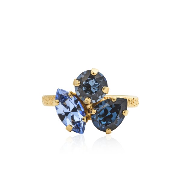 Caroline Svedbom - Ring Ana Guld Denim Blue Combo