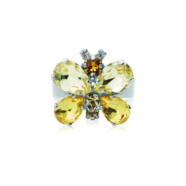 Caroline Svedbom - Ring Butterfly Rhodium Yellow Combo