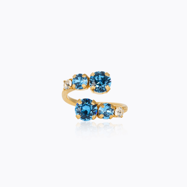Caroline Svedbom - Ring Halo Guld Recreated Iceblue