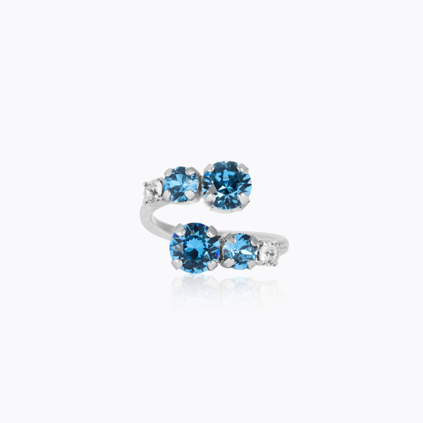 Caroline Svedbom - Ring Halo Rhodium Recreated Iceblue