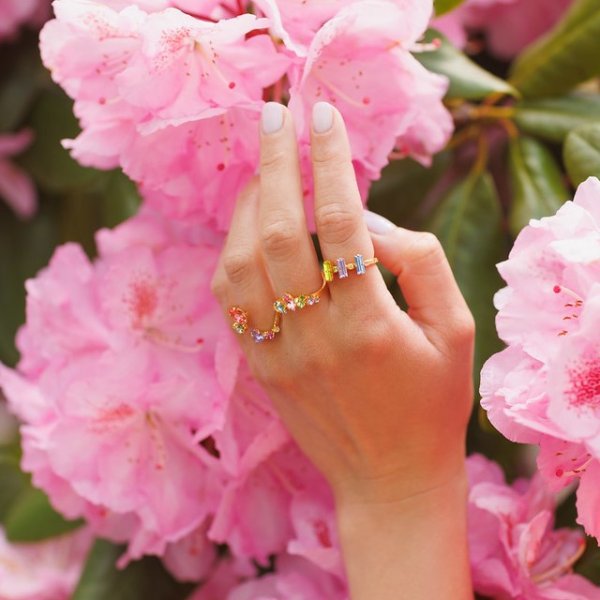 Caroline Svedbom - Ring Luna Guld Pastel Combo