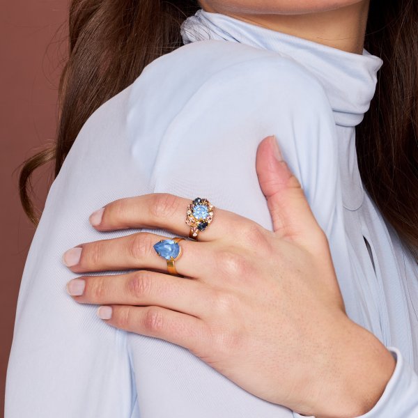 Caroline Svedbom - Ring Mini Drop Guld Denim Ignite