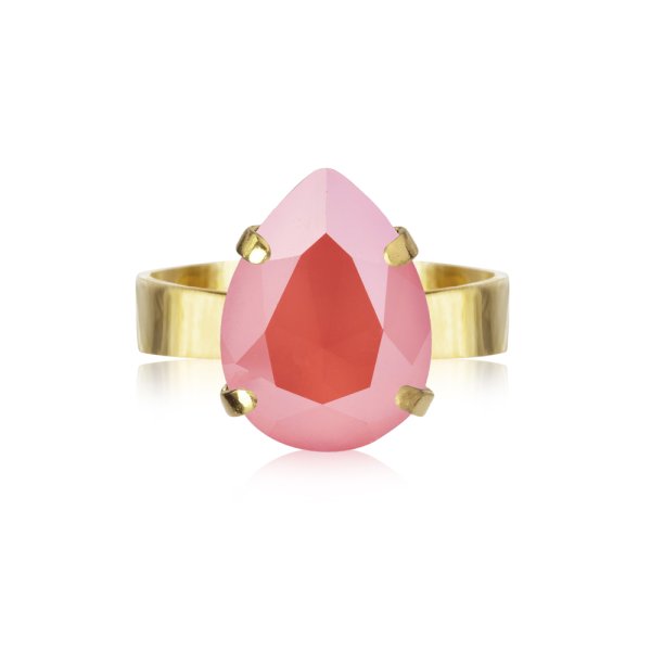 Caroline Svedbom - Ring Mini Drop Guld Light Coral