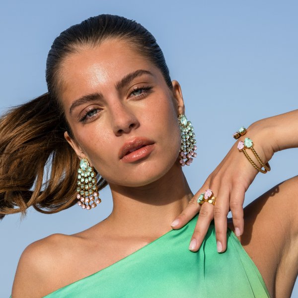 Caroline Svedbom - Ring Mini Drop Guld Soft Mint