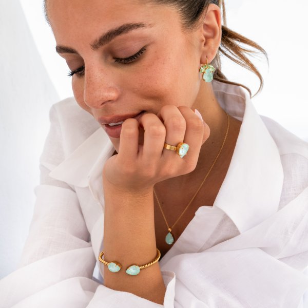 Caroline Svedbom - Ring Mini Drop Guld Soft Mint