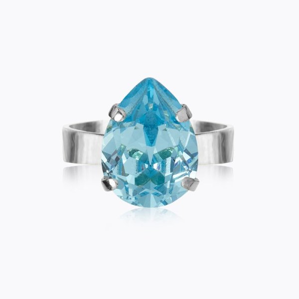 Caroline Svedbom - Ring Mini Drop Rhodium Aquamarine