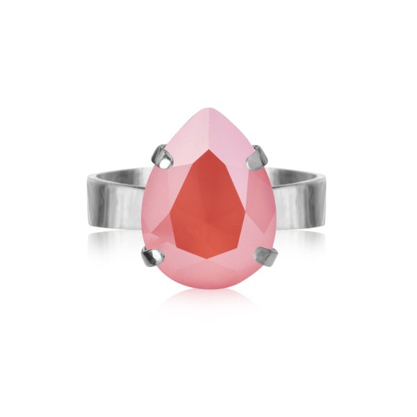 Caroline Svedbom - Ring Mini Drop Rhodium Light Coral