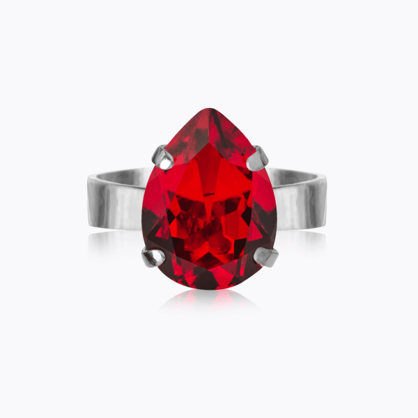 Caroline Svedbom - Ring Mini Drop Rhodium Light Siam