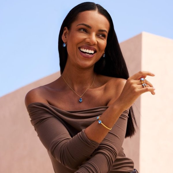 Caroline Svedbom - Ring Mini Drop Rhodium Recreated Iceblue