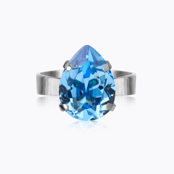 Caroline Svedbom - Ring Mini Drop Rhodium Recreated Iceblue