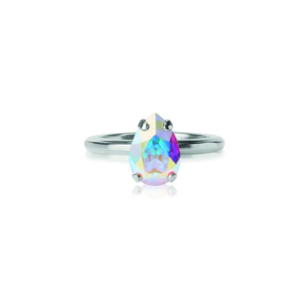 Caroline Svedbom - Ring Petite Drop Rhodium Aurore Boreale Ab
