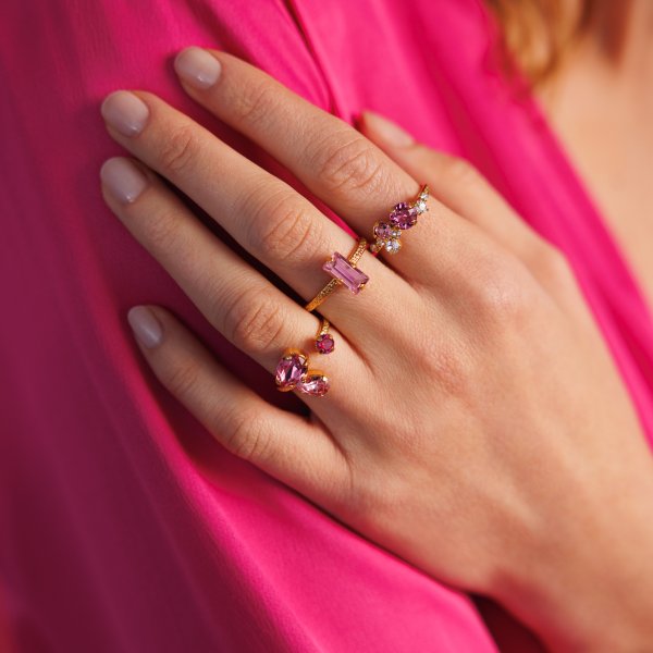 Caroline Svedbom - Ring Stardust Guld Rose Combo