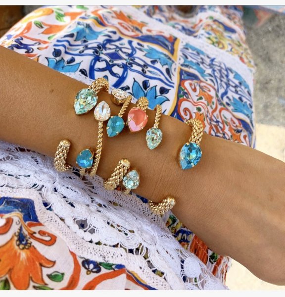 Caroline Svedbom - Armband Classic Rope Guld Light Turquoise
