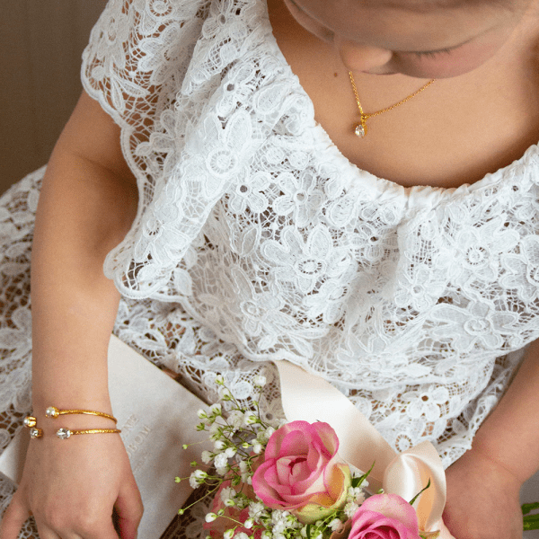 Caroline Svedbom - Halsband Girls Flower Guld Vintage Rose