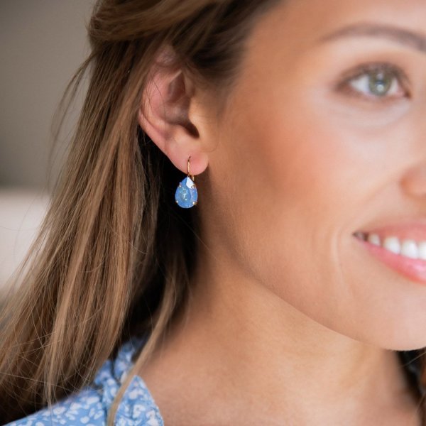 Caroline Svedbom - Örhängen Claps Mini Drop Guld Ocean Blue Delite