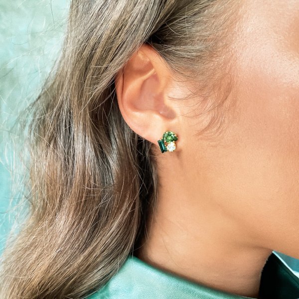 Caroline Svedbom - Örhängen Isa Guld Green Combo