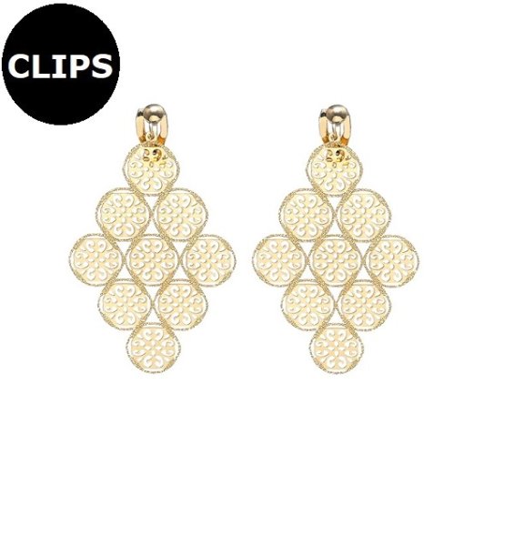 Clips - Örhängen Big Leaves Guld