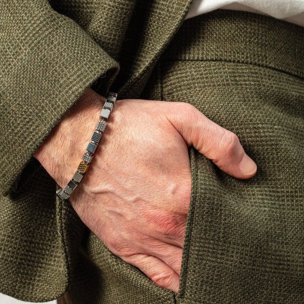 Coeur De Lion - Armband Unisex Graphic Cubes Steel