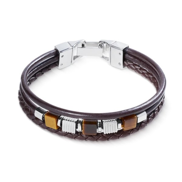 Coeur De Lion - Armband Unisex Leather 3-Strand Brun