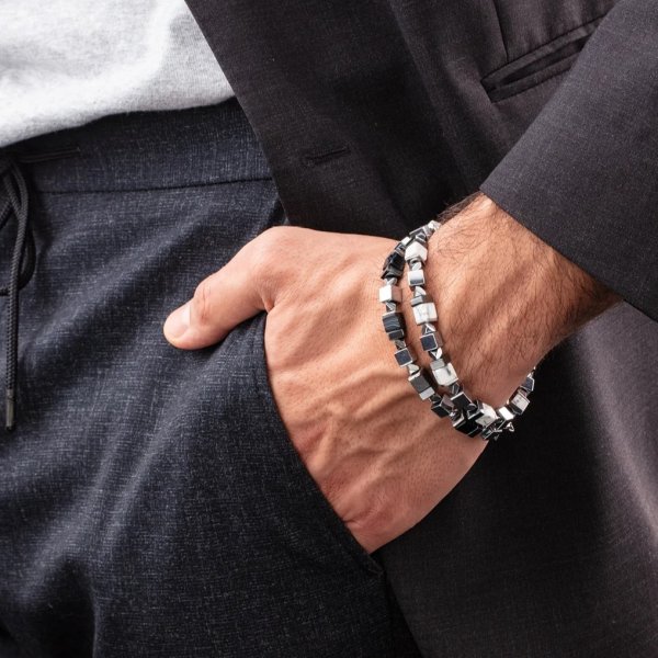 Coeur De Lion - Armband Unisex Precious Cubes Onyx