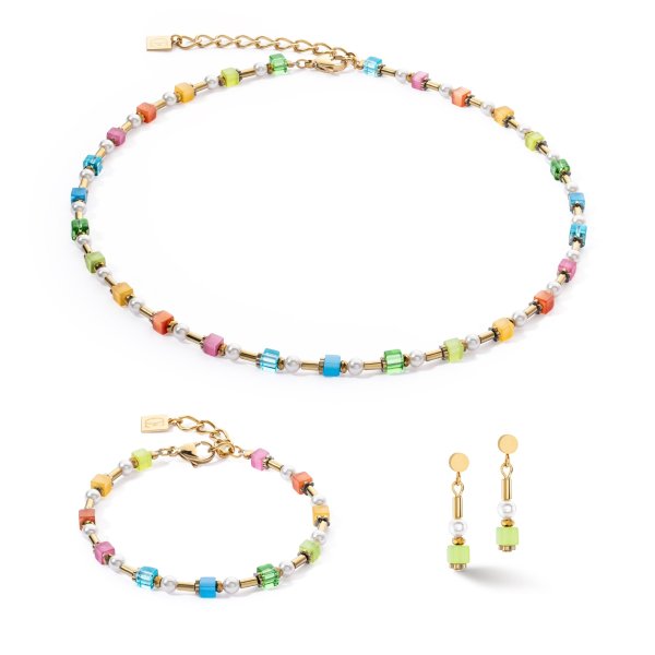 Coeur De Lion - Halsband Mix Mini Cubes Pearl Rainbow