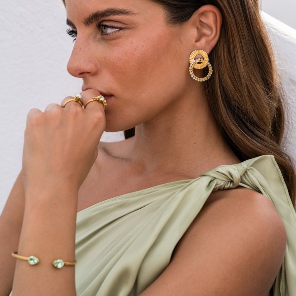 Caroline Svedbom - Armband Petite Drop Rhodium Chrysolite