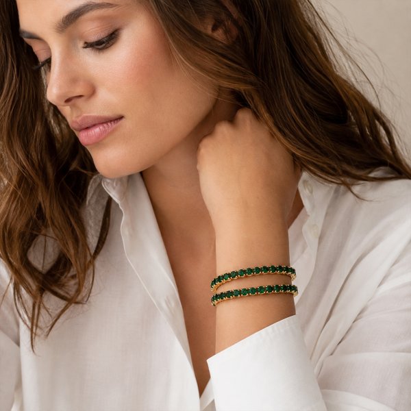 Dyrberg/Kern - Armband Cobra Guld Emerald