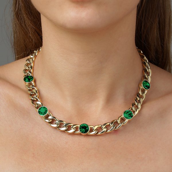 Dyrberg/Kern - Halsband Angelina Guld Emerald