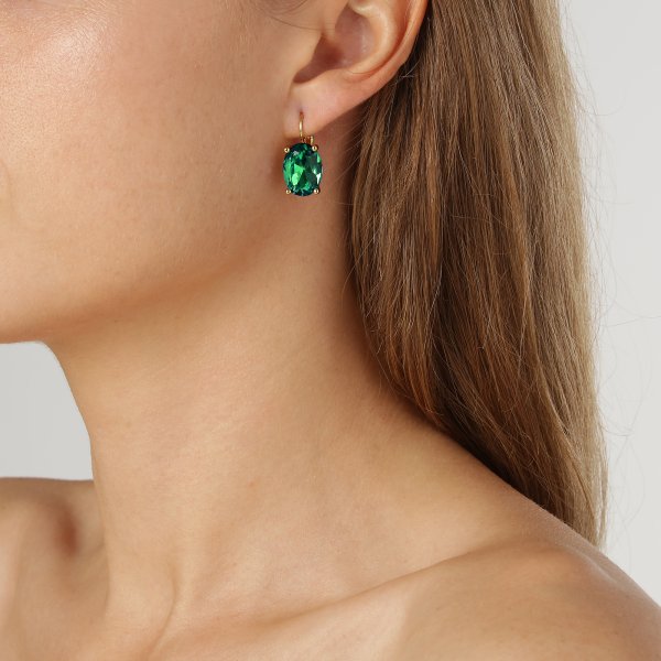 Dyrberg/Kern - Örhängen Chantal Guld Emerald