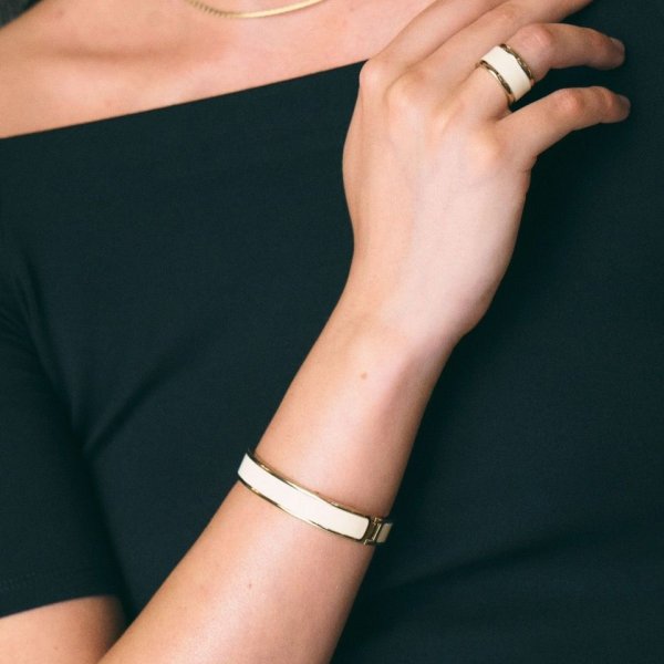 Edblad - Armband Frame Enamel Vit