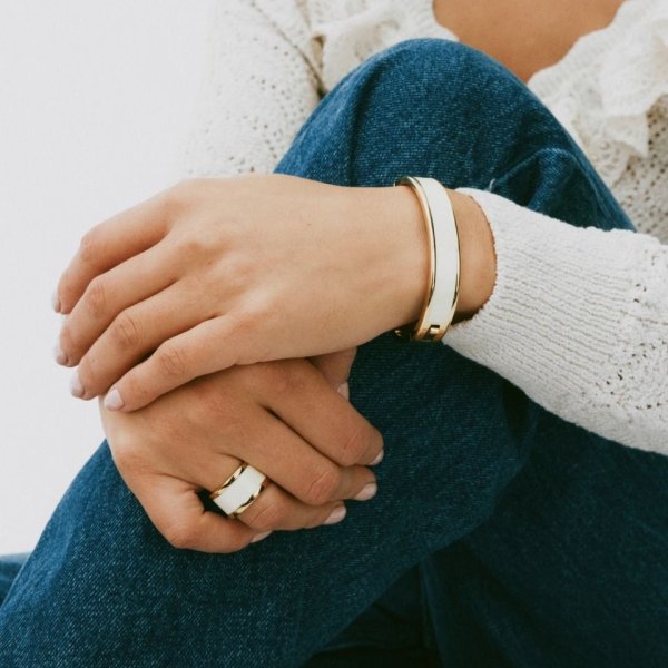 Edblad - Armband Frame Enamel Vit