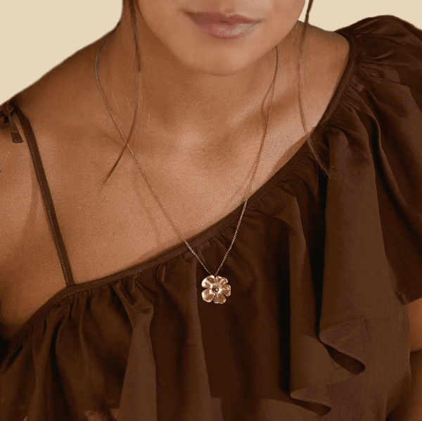 Edblad - Halsband Floral L Guld