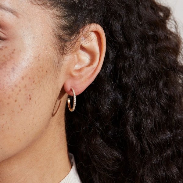 Edblad - Örhängen Glow Creoles Mini M Guld