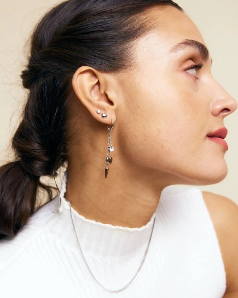 Edblad - Örhängen Peak Hoops Multi Heart Guld