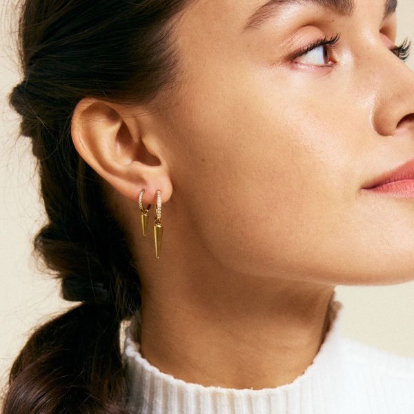 Edblad - Örhängen Peak Hoops Sparkle Guld Klar